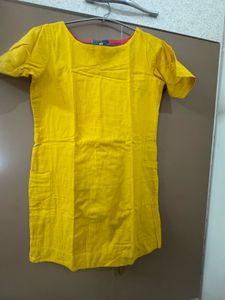 Yellow Colour Short Kurti