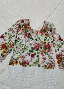 Floral Print Pakistani Short Kurti