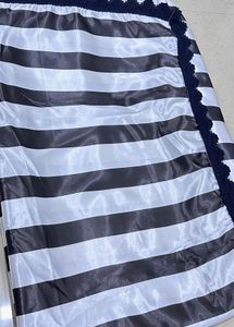Black &amp; White Striped Satin Silk Saree