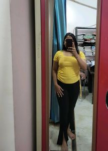 Yellow Ribbed Top