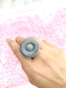 Silver Oxidised Earrings And Rings