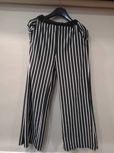 Black & White Vertical Stripes Palazzo Pants