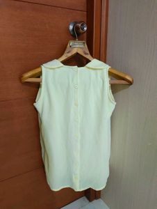 Pastel Yellow Bow Blouse