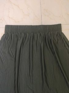Olive Green Pleated Skirt
