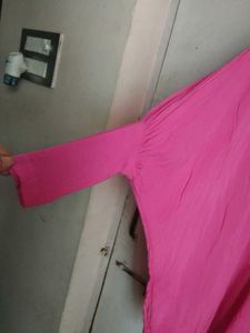 Pink Dolman Sleeve Over Size Top