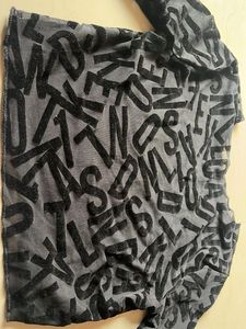 BLACK ABCD FULL SLEEVES TOP