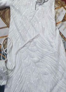 Girls' White Dress with Bow