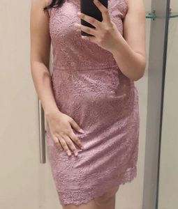 Pink Lace Mini Dress