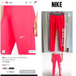 Nike drifit bright pink gym workout leggings