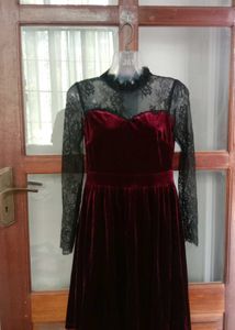 Maroon black dress