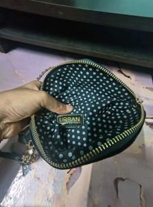 Black Velvet Clutch with Golden Chain
