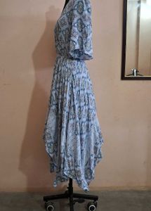 Paisley Print Asymmetrical Dress