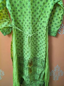 Lime Green Printed Kurta