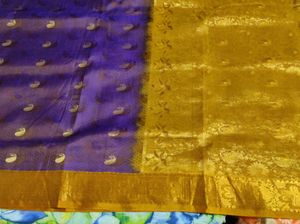 Purple &amp; Gold Kanchipuram Silk Saree