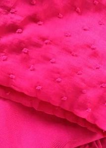 Stitch Bright Pink Textured Fabric Suit