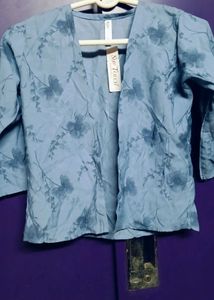 Navy Blue Dotted Crop Top Combo