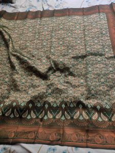 Unused Green Silk Saree