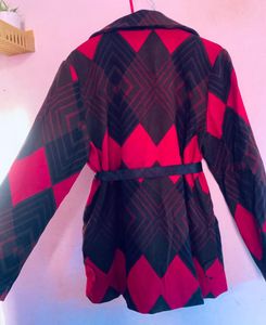 Red &amp; Black Patterned Coat