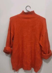 Orange Turtleneck Sweater