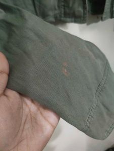 Olive Green Cropped Jacket