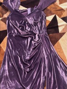 Elegant Purple Velvet Party Dress