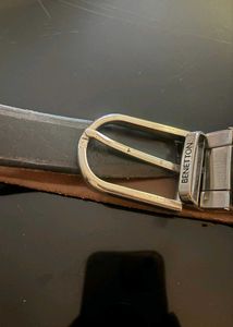 Benetton Leather Reversible Belt - Black/Brown