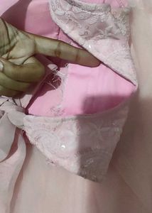 Pintresty Pink Chickankari Blouse Lehenga