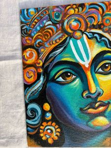 Abstract Krishna Painting On Canvas