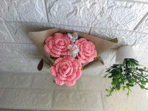 Crochet Big Rose Flower Bouquet