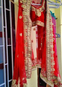 Red Embroidered Lehenga Choli Set