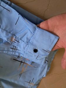 Stylish Blue Patterned Men's Shirt