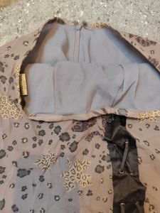 Y2k asymmetrical floral and leopard print skirt