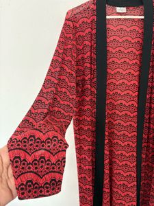 Red &amp; Black Duster Cardigan