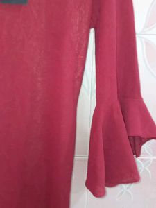 Burgundy Bell Sleeve Dress