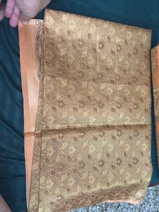 Peach Orange Silk Saree