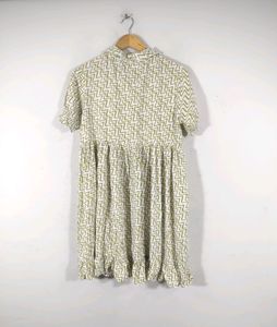 Off White Printed Western Dress(Women)