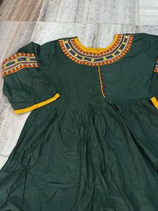 Embroidered Green Kurta