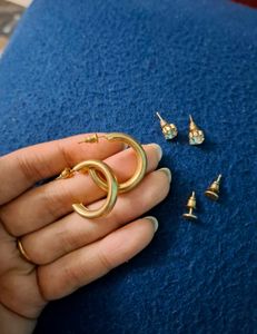 Gold Hoop & Stud Earring Set