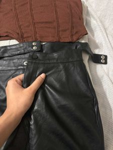 leather skirt with built in shorts