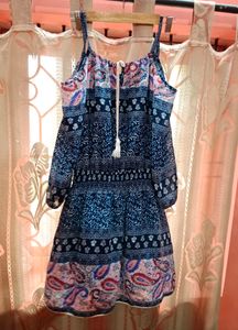 Off Shoulder Printed Dress