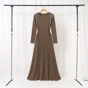 Elegant Brown Midi Dress