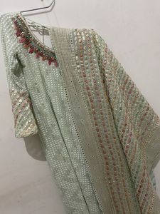 Designer Dress With Heavy Dupatta And Straight Pan