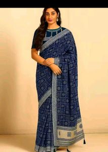 Elegant Bandhani Saree with Embellished Border