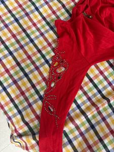 Red Embellished Party Dress