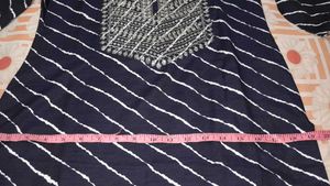 Navy Striped Kurti Set