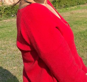 Red Button-Down Cardigan