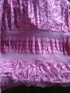 pink kurta set with patiyala style pants size M