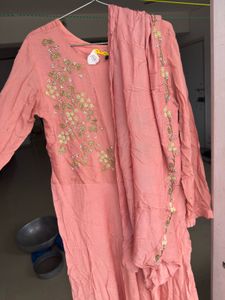 Peach Embroidered Gown