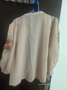 Embroidered Sleeve Top