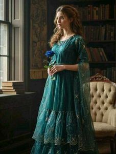 Tonight Ofr❤️‍🔥Teal-Emerald Metallic &amp; Embroidery